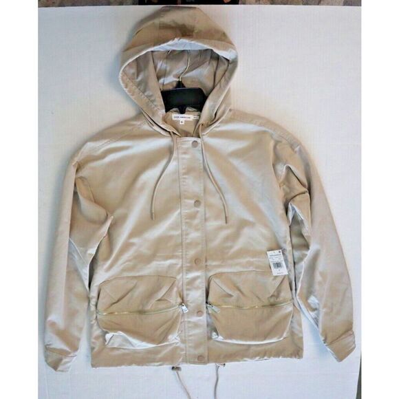 Good American GP0784 Women's Sz 0 Summer Sand/Beige Hooded Volume Jacket - Picture 10 of 13